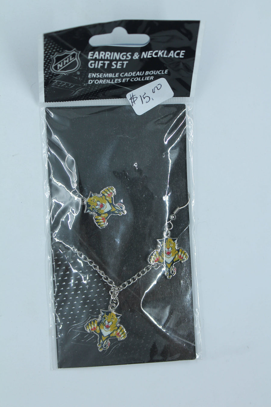NHL Florida Panthers Necklace & Earrings Combo