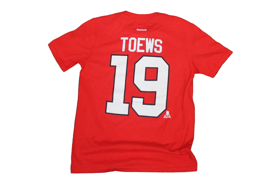 NHL Chicago Blackhawks Youth J. Toews #19 Reebok Name & Number Tee (red) - no "C"