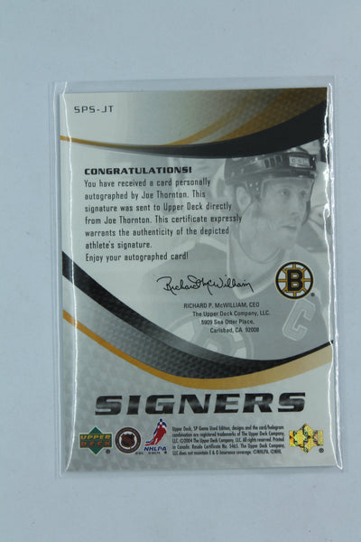 Joe Thornton 2003-04 SP Game Used Edition - Signers #SPS-JT Autographed Card