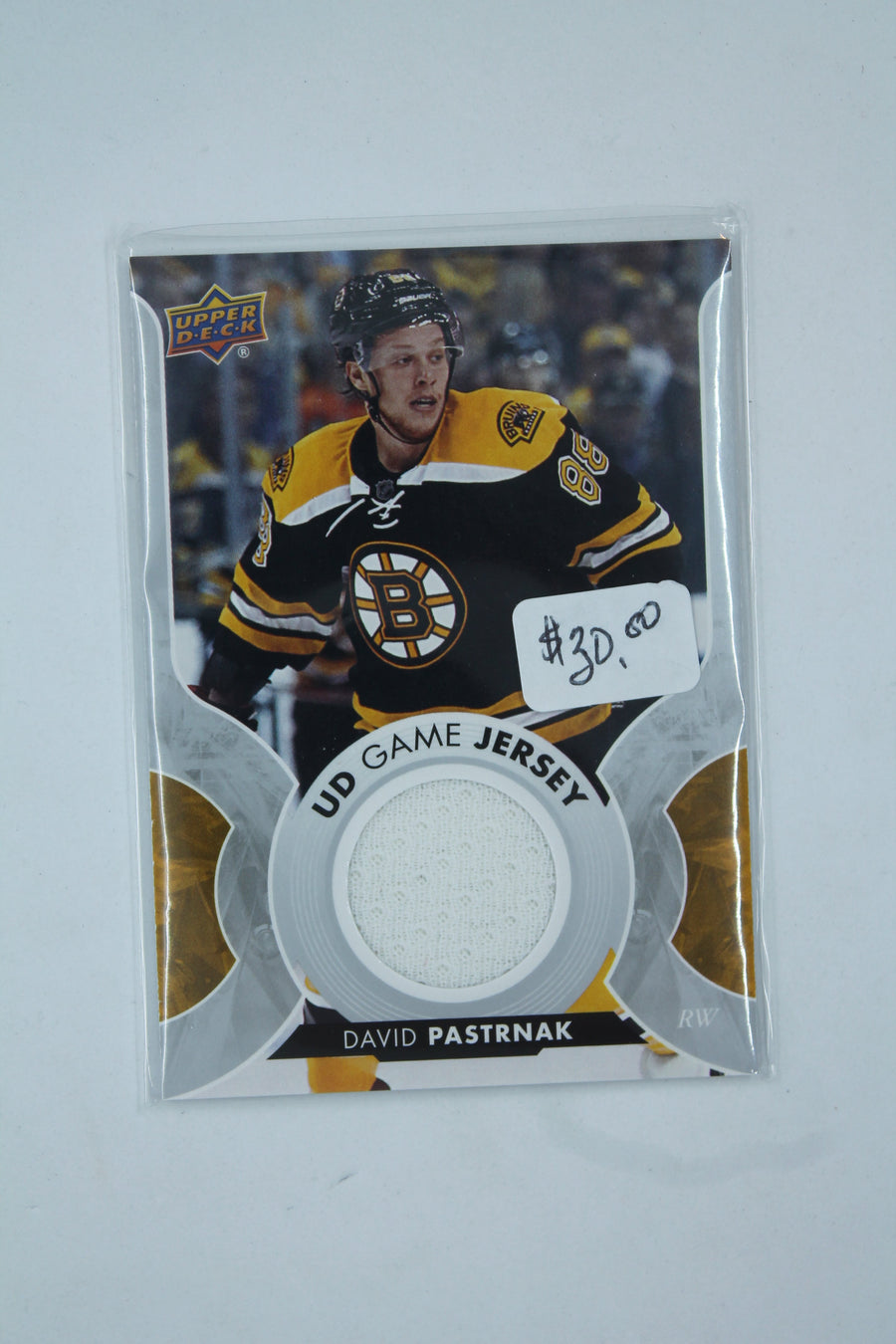 David Pastrnak 2017-18 Upper Deck - UD Game Jersey #GJ-DP Jersey Card