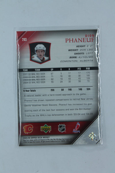 Dion Phaneuf 2005-06 Upper Deck Young Guns Rookie Card