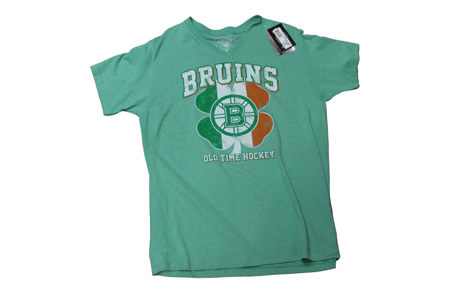 NHL Boston Bruins Men's Old Time Hockey St. Patty's V-Neck Tee