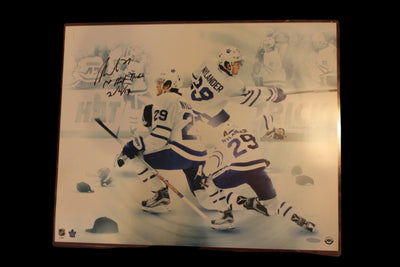 William Nylander Autograhed & Inscribed "First Hat Trick" 20x16 Image - Upper Deck