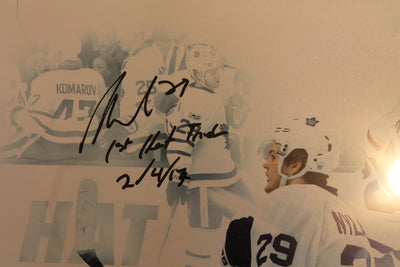 William Nylander Autograhed & Inscribed "First Hat Trick" 20x16 Image - Upper Deck
