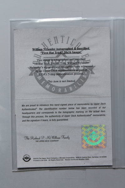 William Nylander Autograhed & Inscribed "First Hat Trick" 20x16 Image - Upper Deck