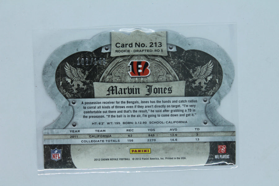 Marvin Jones 2012 Crown Royale - Silver Holo-Foil Rookie Card #102/149