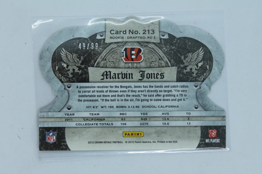 Marvin Jones 2012 Crown Royale - Gold Holo-Foil Rookie Card #49/99