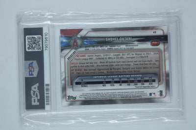 Shohei Ohtani 2018 Bowman Rookie Card - PSA Mint 9