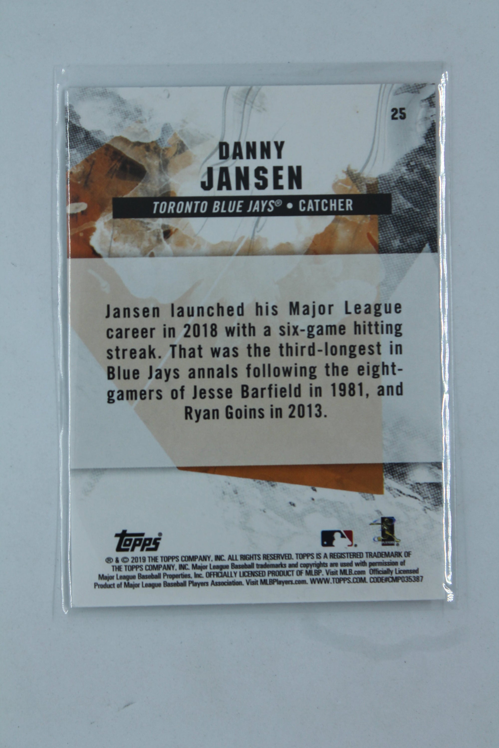 Danny Jansen 2019 Topps Fire Rookie Card