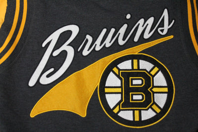 NHL Boston Bruins Men's Old Time Hockey Zip-Up Hoodie - Large - Fits small