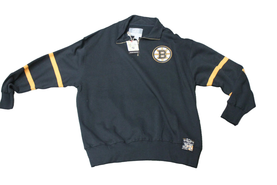 NHL Boston Bruins Men's Old Time Hockey Long Sleeve 1/4 Zip - XXLarge