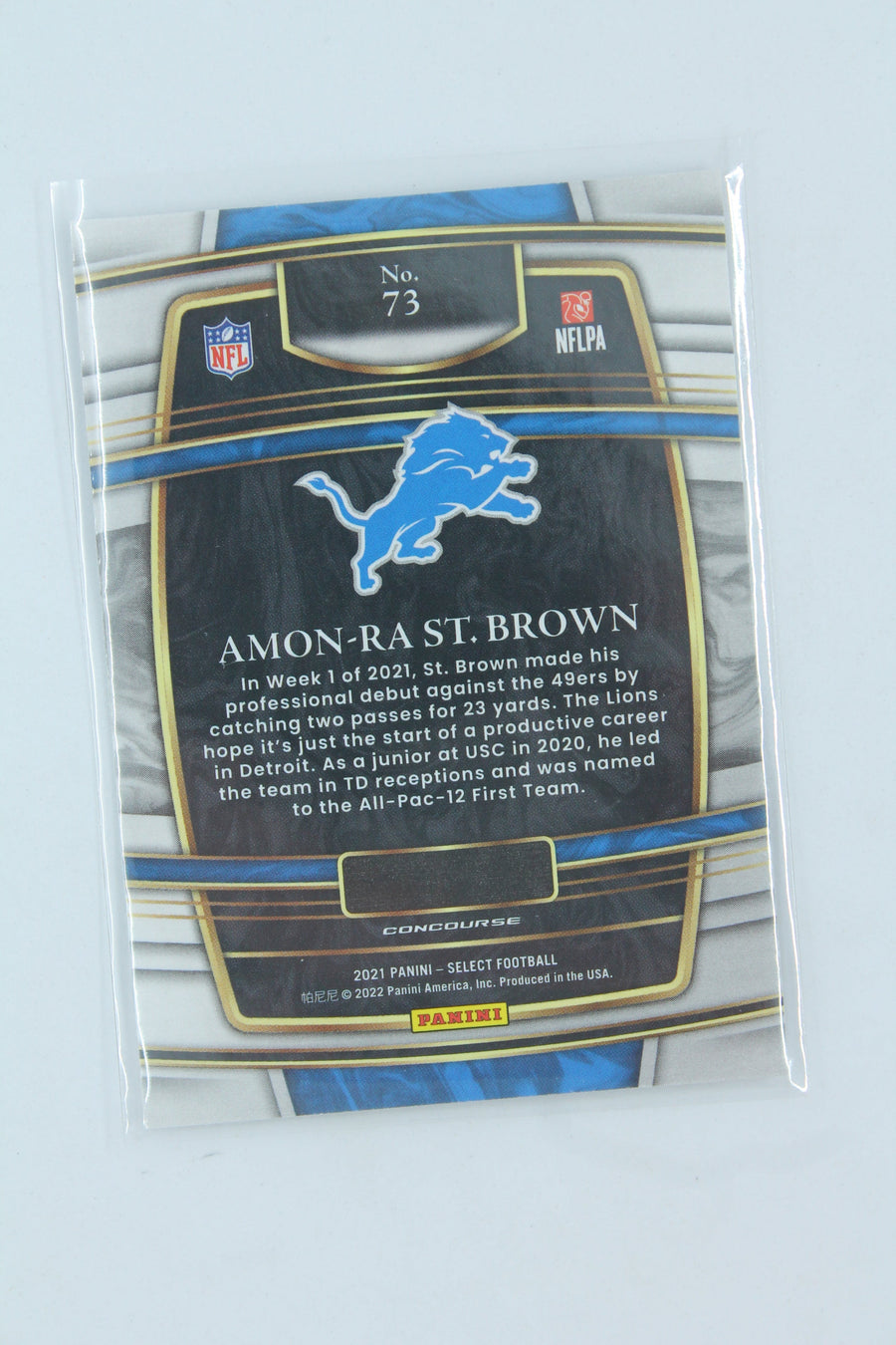 Amon-Ra St. Brown 2021 Panini Select Rookie Card