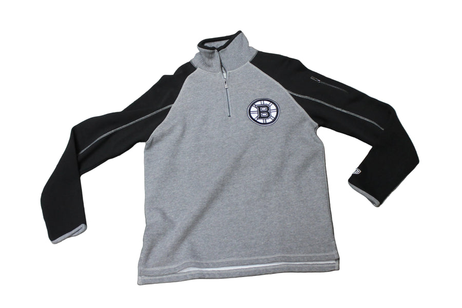 NHL Boston Bruins Men's Old Time Hockey Long Sleeve 1/4 Zip - Small