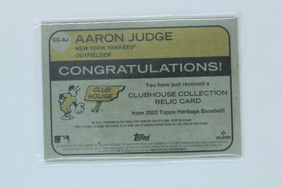 Aaron Judge 2022 Topps Heritage - Clubhouse Collection Relics #CC-AJ Jersey Card