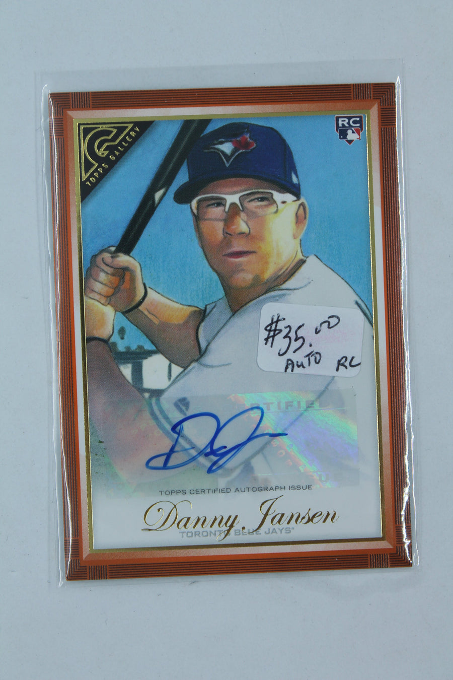 Danny Jansen 2019 Topps Gallery - Orange Autographs Rookie Card #17/25