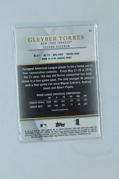Gleyber Torres 2018 Topps Gold Label Rookie Card