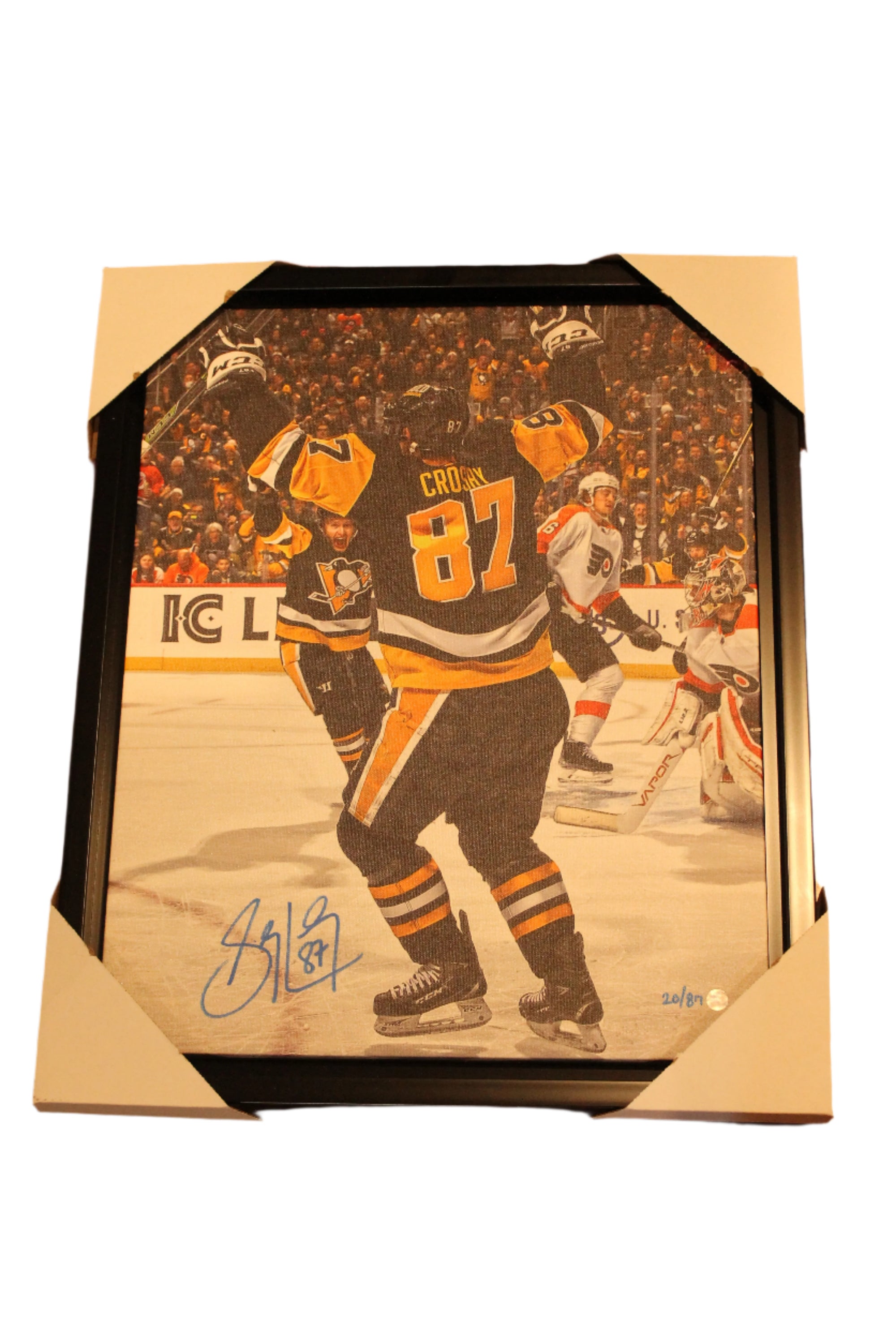 Sidney Crosby Signed Framed Pittsburgh Penguins 20x29 500th Goal Celebration Canvas (Limited Edition 20 of 87)