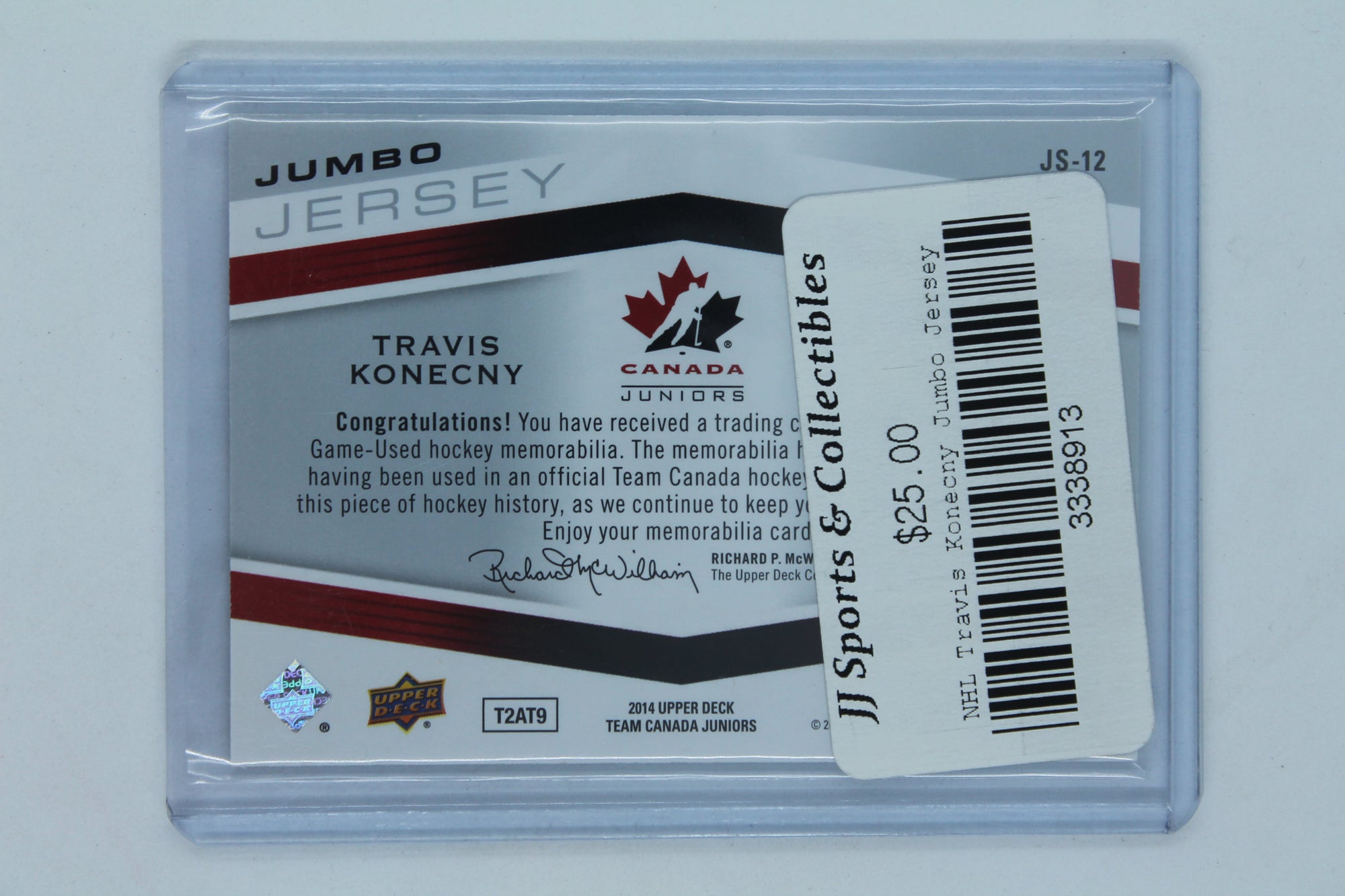Travis Konecny 2014 Upper Deck Team Canada Juniors Jumbo Jersey Card #26/99