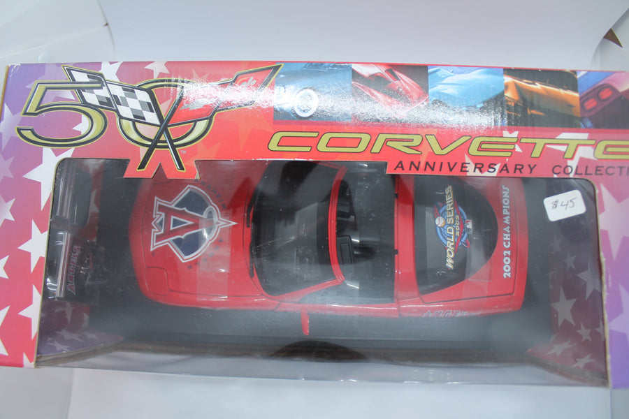 MLB Anaheim Angels 1:18 Scale 2002 Chevrolet Corvette - Ertl Collectibles - World Series Champions - Box Wear