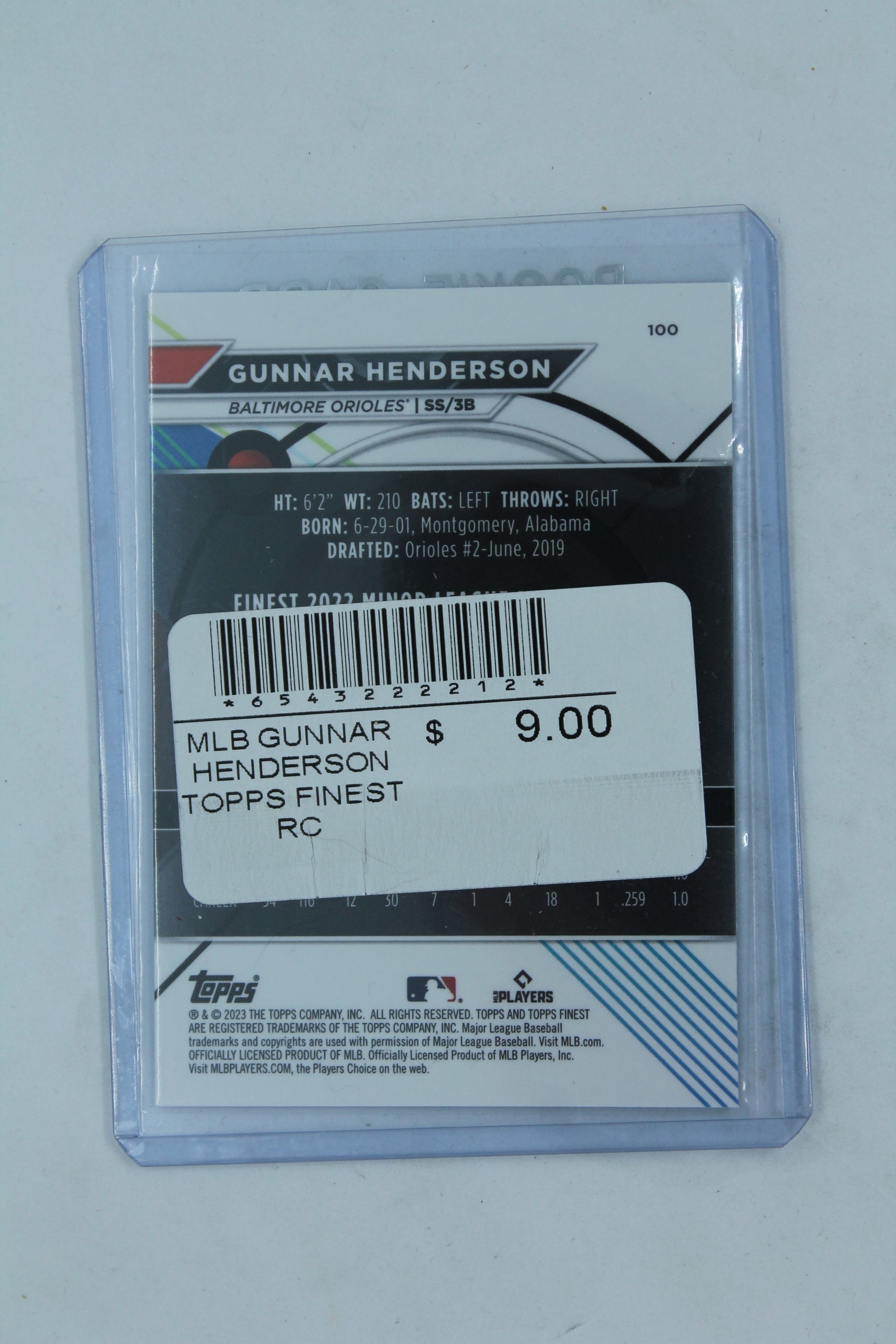 Gunnar Henderson 2023 Topps Finest Rookie Card