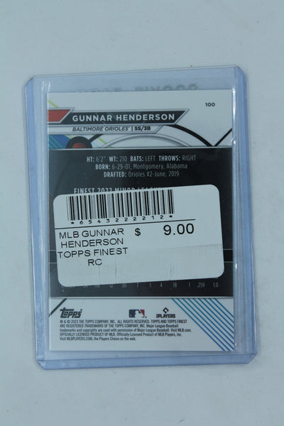 Gunnar Henderson 2023 Topps Finest Rookie Card