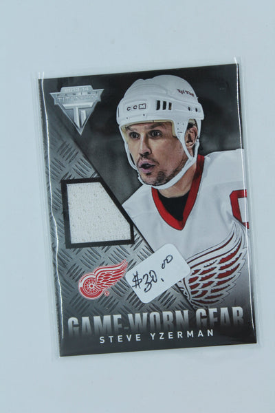 Steve Yzerman 2013-14 Panini Titanium - Game-Worn Gear #GG-SY SP (White) - HOF