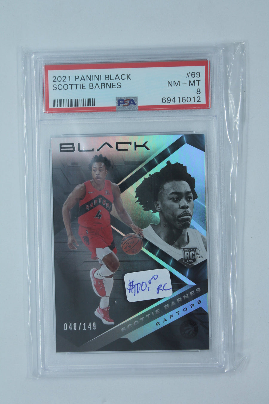 Scottie Barnes 2021-22 Panini Black Rookie Card PSA 8 #040/149