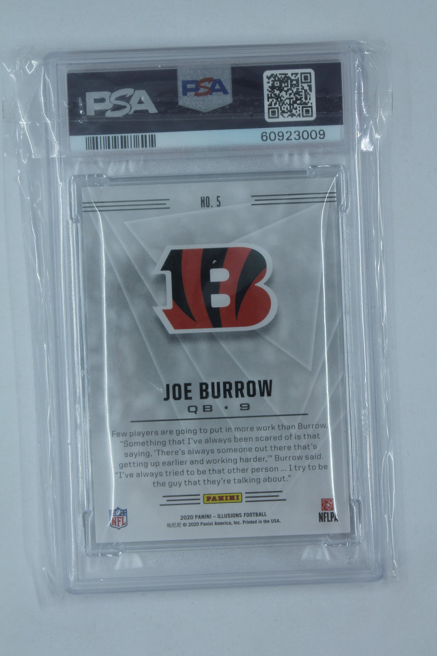 Joe Burrow 2020 Panini Illusions Rookie Card - PSA 9
