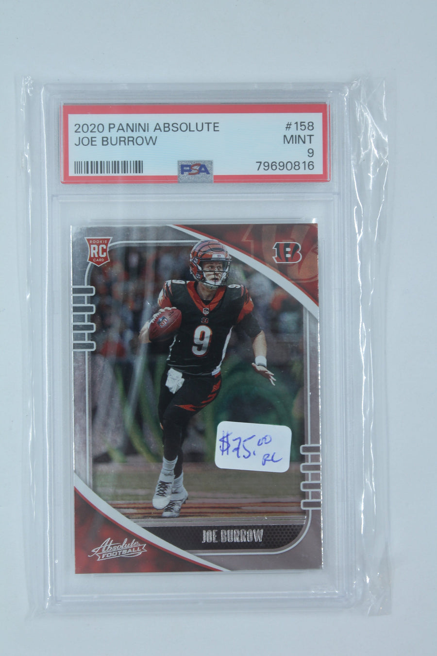 Joe Burrow 2020 Panini Absolute Rookie Card - PSA Mint 9