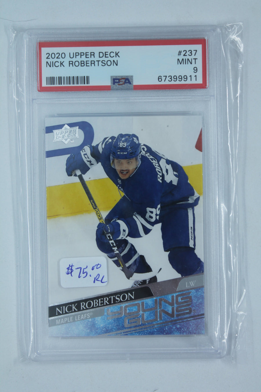 Nick Robertson 2020-21 Upper Deck - Young Guns Rookie Card - PSA Mint 9