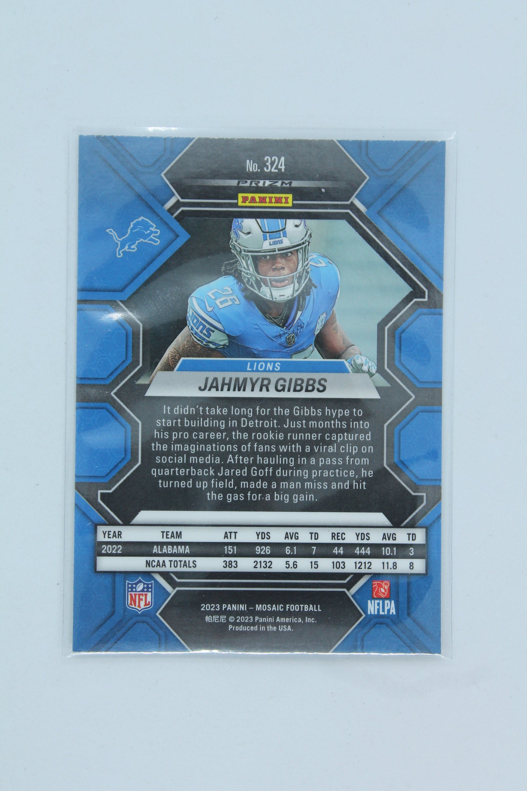 Jahmyr Gibbs 2023 Panini Mosaic Rookies - Rookie Card