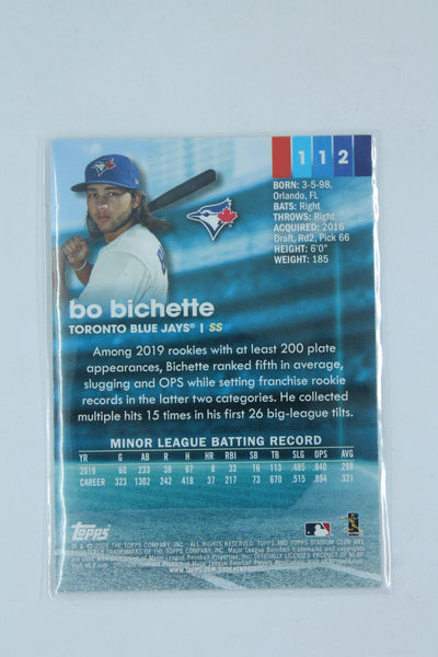 Bo Bichette 2020 Topps Stadium Club Rookie Card