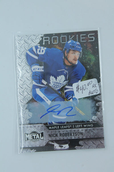 Nick Robertson 2020-21 Skybox Metal Universe Silver Autographs Rookie Card #132/199