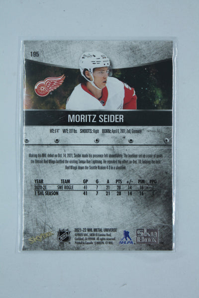 Moritz Seider 2021-22 Skybox Metal Universe Rookie Card