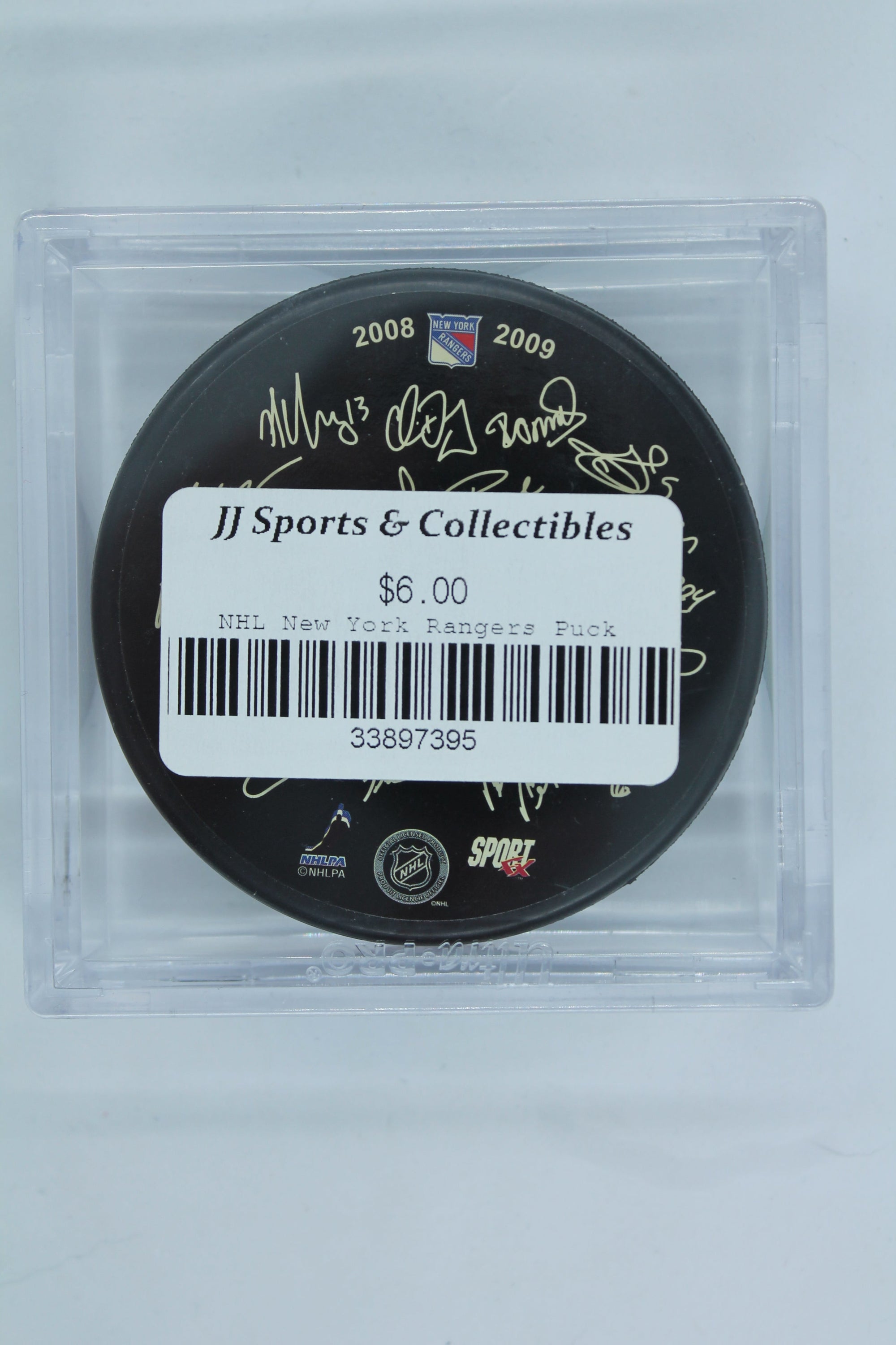 New York Rangers Puck  2008-2009 in Case