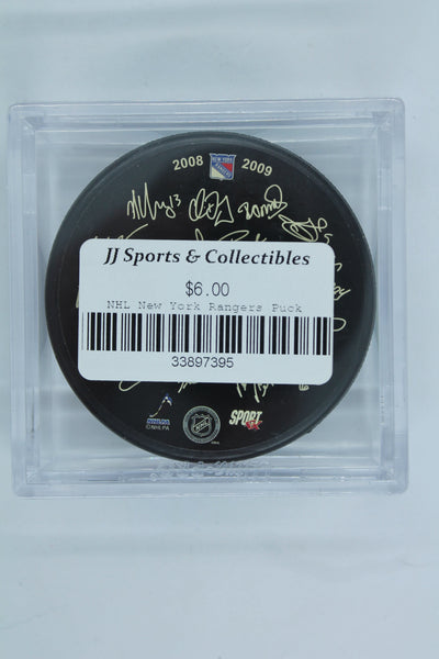 New York Rangers Puck  2008-2009 in Case
