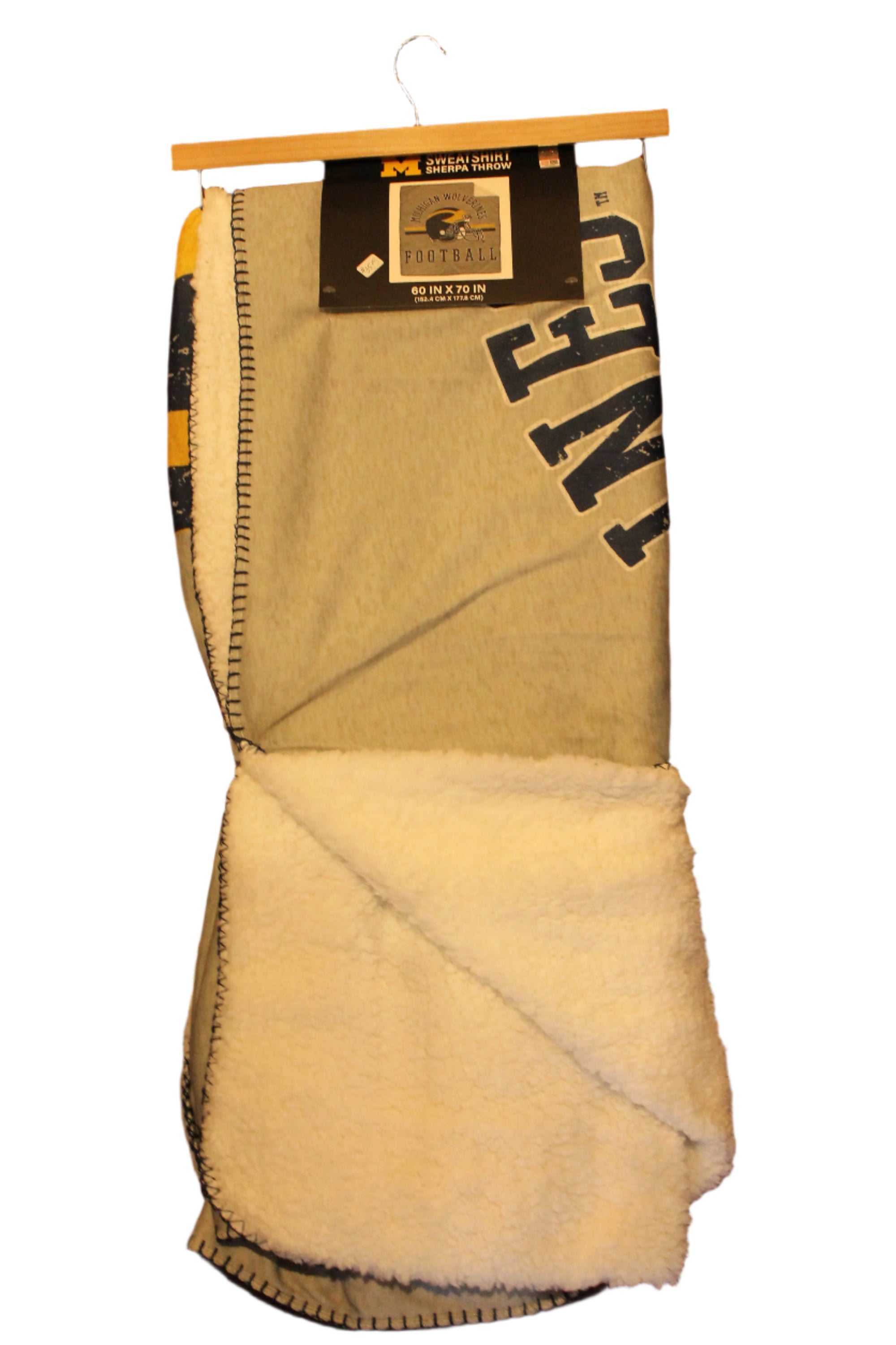 Michigan Wolverines Sweatshirt Sherpa Throw 60 in x 70 in