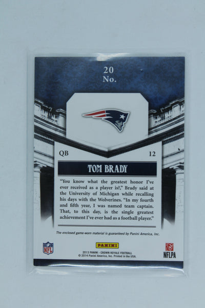 Tom Brady 2013 Panini Crown Royale - Pillars of the Game Jersey Patch SP #055/299