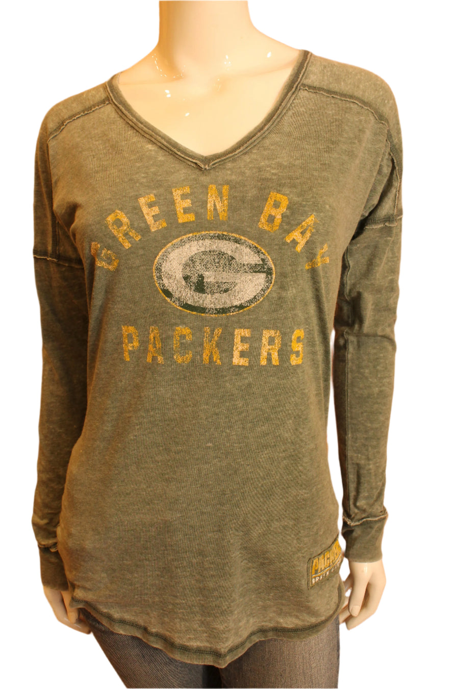 NFL Green Bay Packers Womens Distressed Long Sleeve Tee - online only