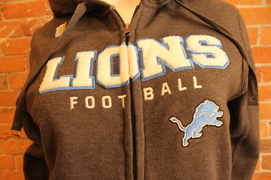 NFL Detroit Lions Womens M Full Zip Grey Hoodie - online only