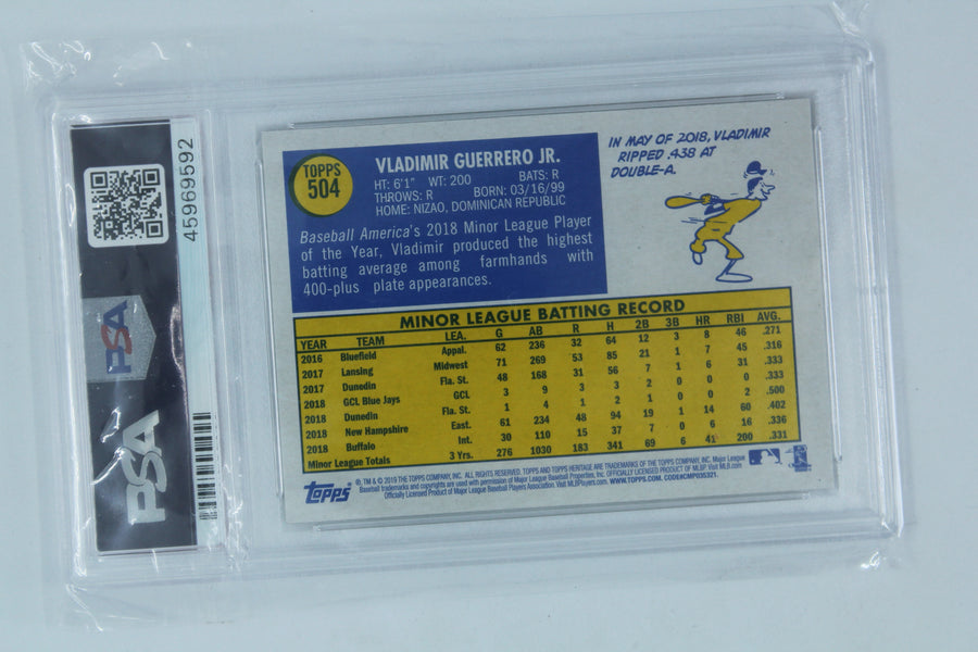 Vladimir Guerrero Jr. Rookie Card 2019 Topps Heritage - PSA 10
