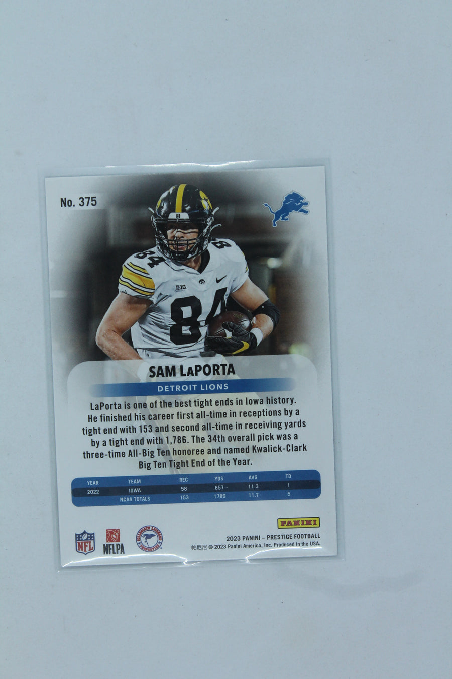 Sam LaPorta 2023 Panini Prestige Xtra Points Diamond Rookies - Rookie Card