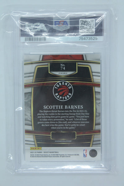 Scottie Barnes 2021-22 Panini Select Blue Rookie Card PSA MINT 9