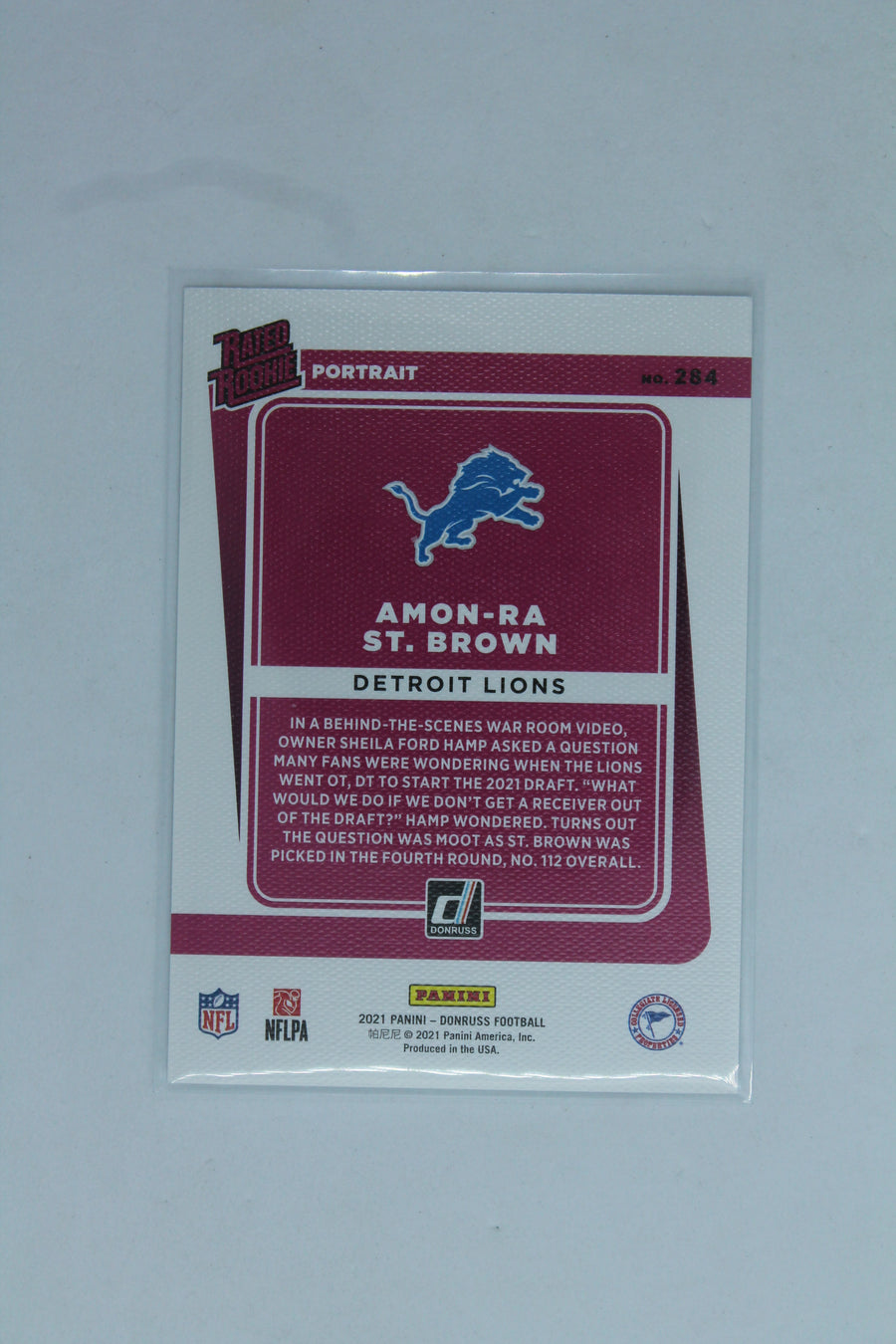 Amon-Ra St. Brown 2021 Panini Donruss Rookie Card