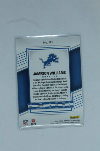 Jameson Williams 2022 Panini Donruss Elite Pink Rookies Rookie Card