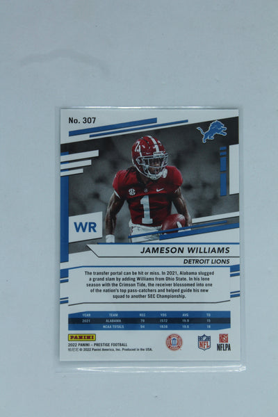 Jameson Williams 2022 Panini Prestige Rookies - Rookie Card