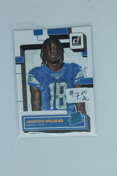 Jameson Williams 2022 Panini Donruss Canvas Portrait Rated Rookie Rookie Card
