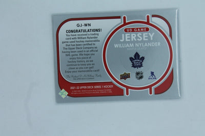 William Nylander 2021-22 Upper Deck Game Jersey Card - Blue