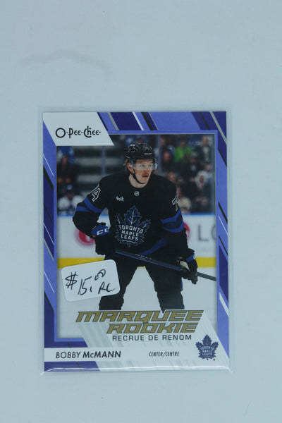 Bobby McMann 2023-24 O-Pee-Chee Blue Border Marquee Rookie Rookie Card