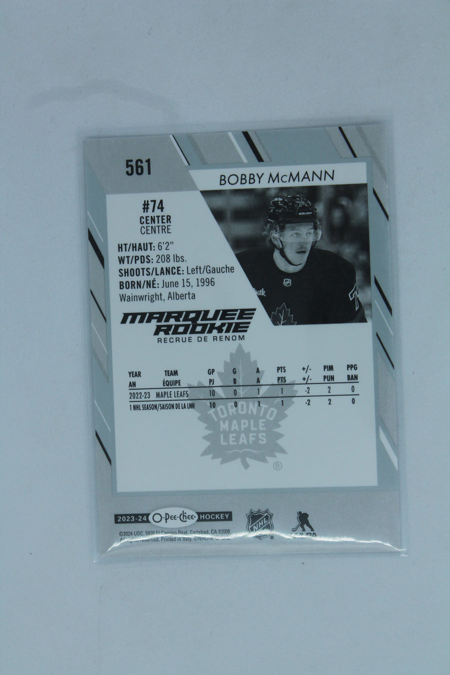 Bobby McMann 2023-24 O-Pee-Chee Marquee Rookie Rookie Card